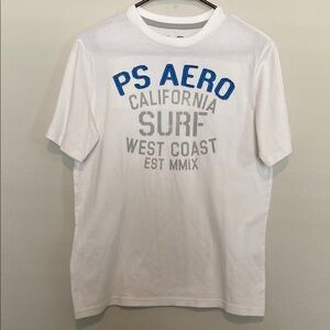 ✨Aeropostale✨White and Blue Short Sleeve Tee